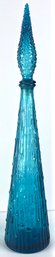 Empoli Blue Glass Genie Bottle Decanter
