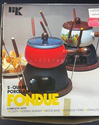 Vintage Red Fondue Set - Never Used!