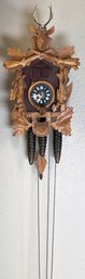 Beautiful Sportsman's Cuckoo Clock With Stag's Head