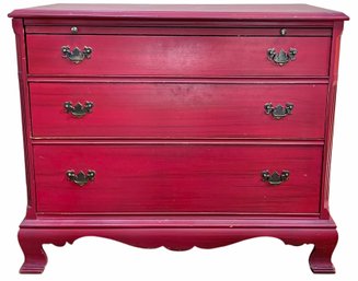 Vintage ' Write Away ' Cavalier Dresser Desk - Repainted Red