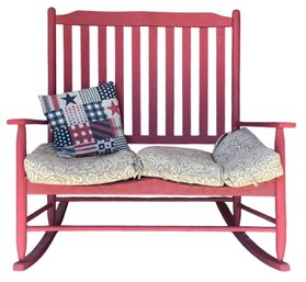 Red Rocking Patio Bench