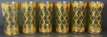 1960s Culver Valencia Highball Glasses With 22 Karat Gold