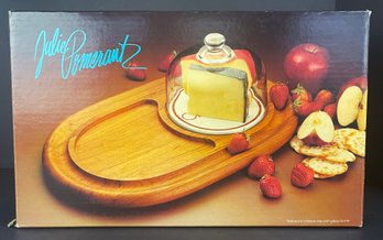 Vintage Teakwood Cheese Tray Set By Julie Pomerantz