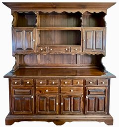 Large Ethan Allen Chocolate Wood Hutch