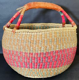 Colorful Woven Market Basket