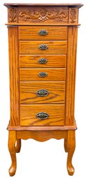 Standing Wood Jewelry Armoire
