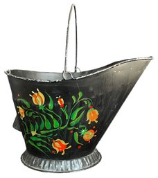 Hand Painted Vintage Coal Skuttle