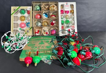 Vintage Christmas Tree Ornaments- Glass Shiny Brite, Holiday Time, Pyramid, Bubble Lights & More!