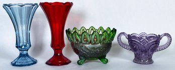 Vintage Colored Glass Fountainware