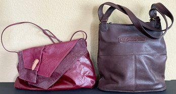 2 Leather Shoulder Bags Including Fossil 1954 Classic