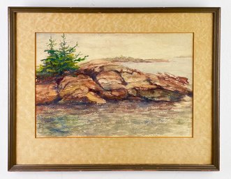 Original Mountain River Watercolor Painting
