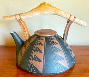 Hand Made Tea Pot Signed Judy Weeden