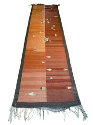 Vintage Mexican Wool Runner With Fish Motif