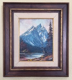 Signed Mountain Oil Painting By K. Fay