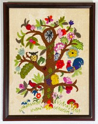 Fun Vintage Erica Wilson Ecology Tree Crewel