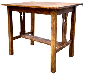 Oak Craftsman Style Side Table