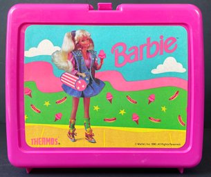 Vintage 1990 Barbie Thermos & Lunchbox