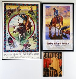 3 Vintage Cowboy Western Artworks