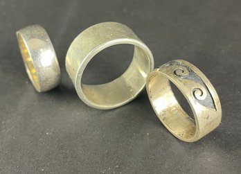 3 Men's Sterling Rings
