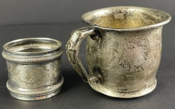 Sterling Cup And Unmarked Napkin Ring