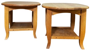 2 Blonde Wood Side Tables