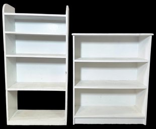 2 White Wooden Bookcases