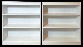 2 Small White Wooden Bookcases