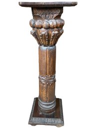 Hand-carved Wood Pedestal