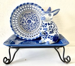 Blue And White Ceramics Including Longaberger