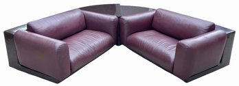 Rare Cini Boeri For Knoll Gradual Lounge Sofa In Brown Leather