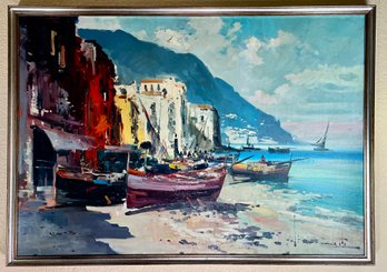 Original Oil Painting By Claudio Simonetti (B. 1929)