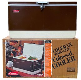 Vintage Coleman Snow-lite Colossal Cooler In Original Box