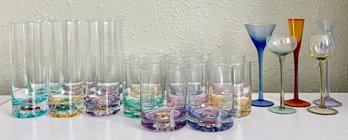 Gorgeous Colored Glassware & Apertif Glasses, As Is