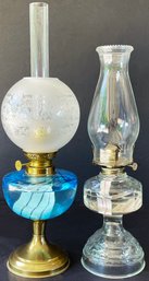 2 Pretty Vintage Oil Lamps