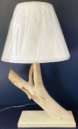 Vintage Wood Table Lamp With Brand New Shade
