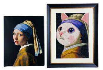 Vermeer ' Girl With A Pearl Earring' Print & Diamond Painting Cat Replica