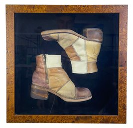 Framed Vintage Patchwork Leather Boots