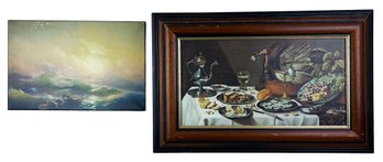 ' Still Life With A Turkey Pie'  & ' The Ninth Wave' Painting Reproductions