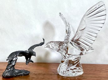 Waterford Crystal ' Eagles Wings' & Cast Iron Eagle Figure