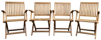 4 Beautiful Teak Gloster Folding Chairs