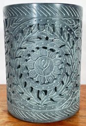 Carved Stone Wine Bottle Holder