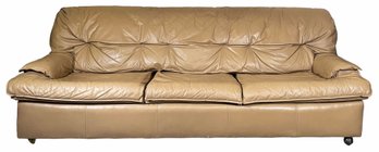 Homestead House Taupe Leather Sofa
