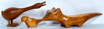 3 Hand Carved Wooden Animals