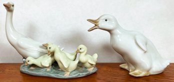 Lladro Mother Duck & Ducklings With Nao Duck Figures