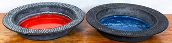 2 Mid Century Laurids Lonborg Denmark Enameled Cast Iron Bowls