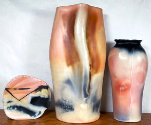 3 Vintage Walt Hyler Art Pottery Vases