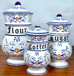 3 Heritage By Royal Sealy Japanese Porcelain Dry Goods Canisters