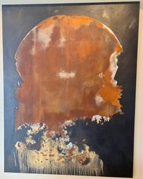 Exquisite Large Painting Black, Rust, Gold And A Bit Of Green