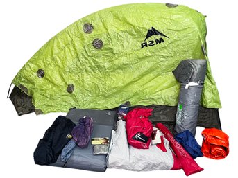 High End Camping Lot! MSR 1P & 2P Tents, REI Sleeping Pads, New GoHome Life Tent, Mosquito Head Net & More
