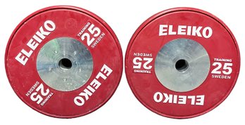 Pair Of 25kg Eleiko Sweden IWF Weightlifting Competition Plates